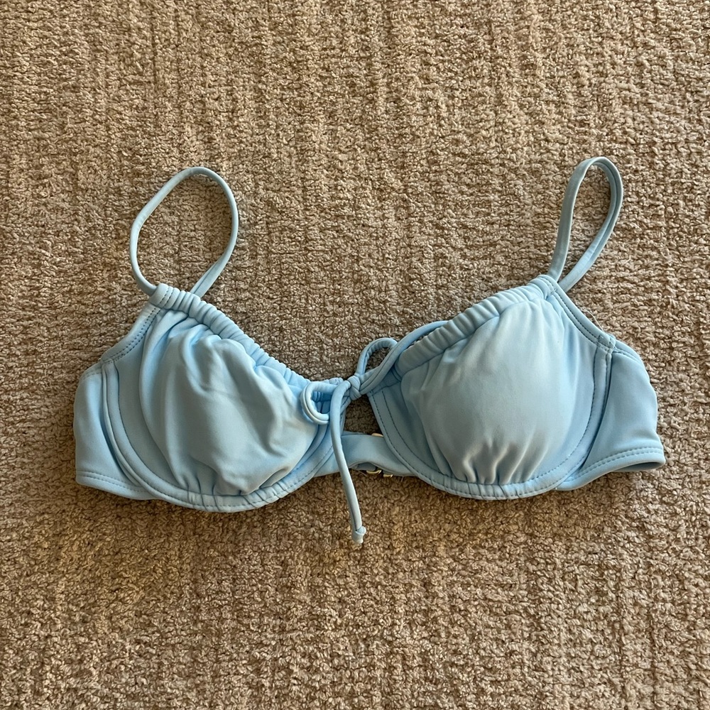 BABY BLUE TARGET BIKINI TOP